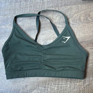Gymshark Green Racerback Sports Bra with Adjustable Straps